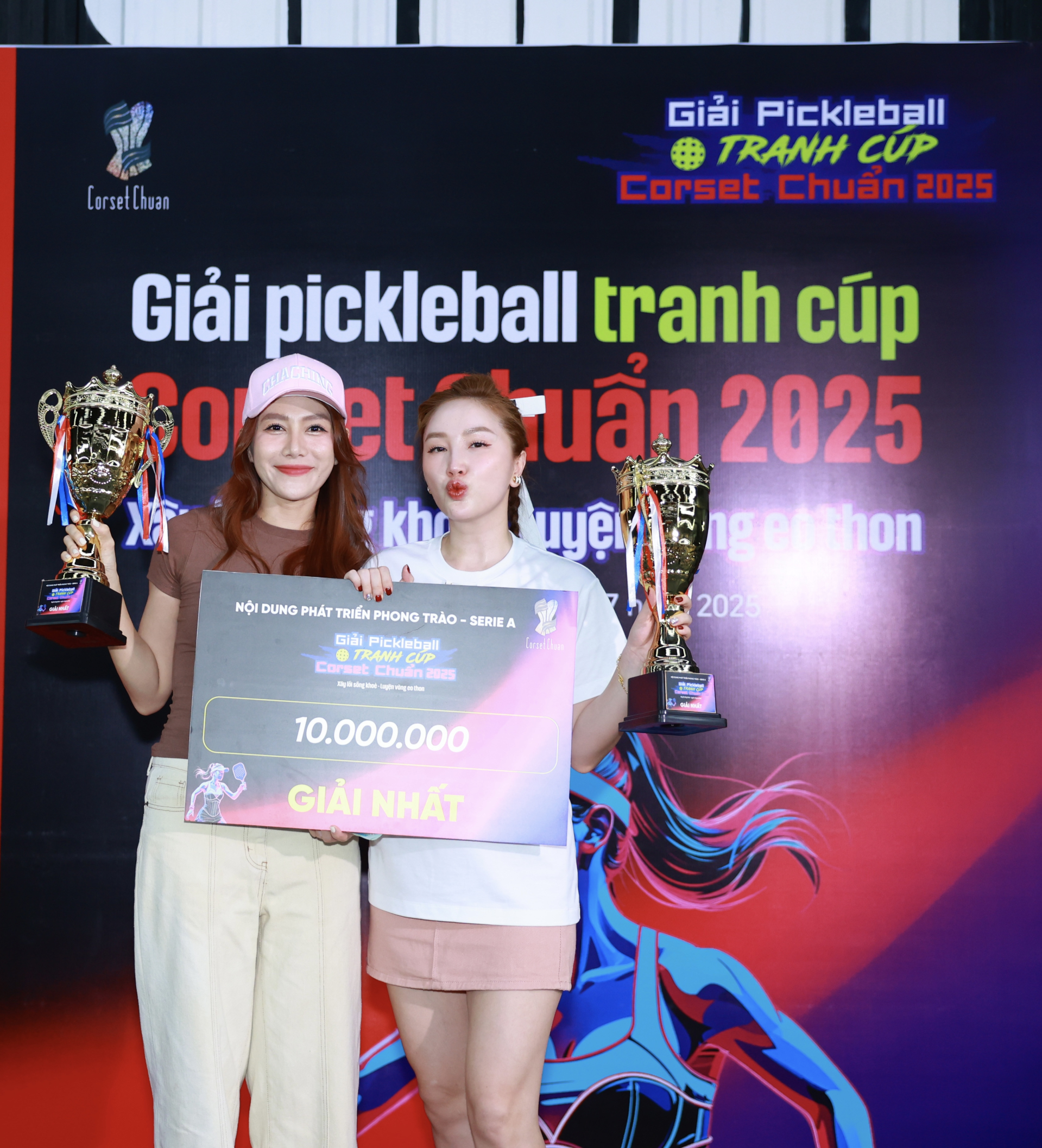 Bảo Thy kết hợp ăn ý cùng bạn thân tranh giải 'Pickleball Corset Chuẩn 2025' - ảnh 4