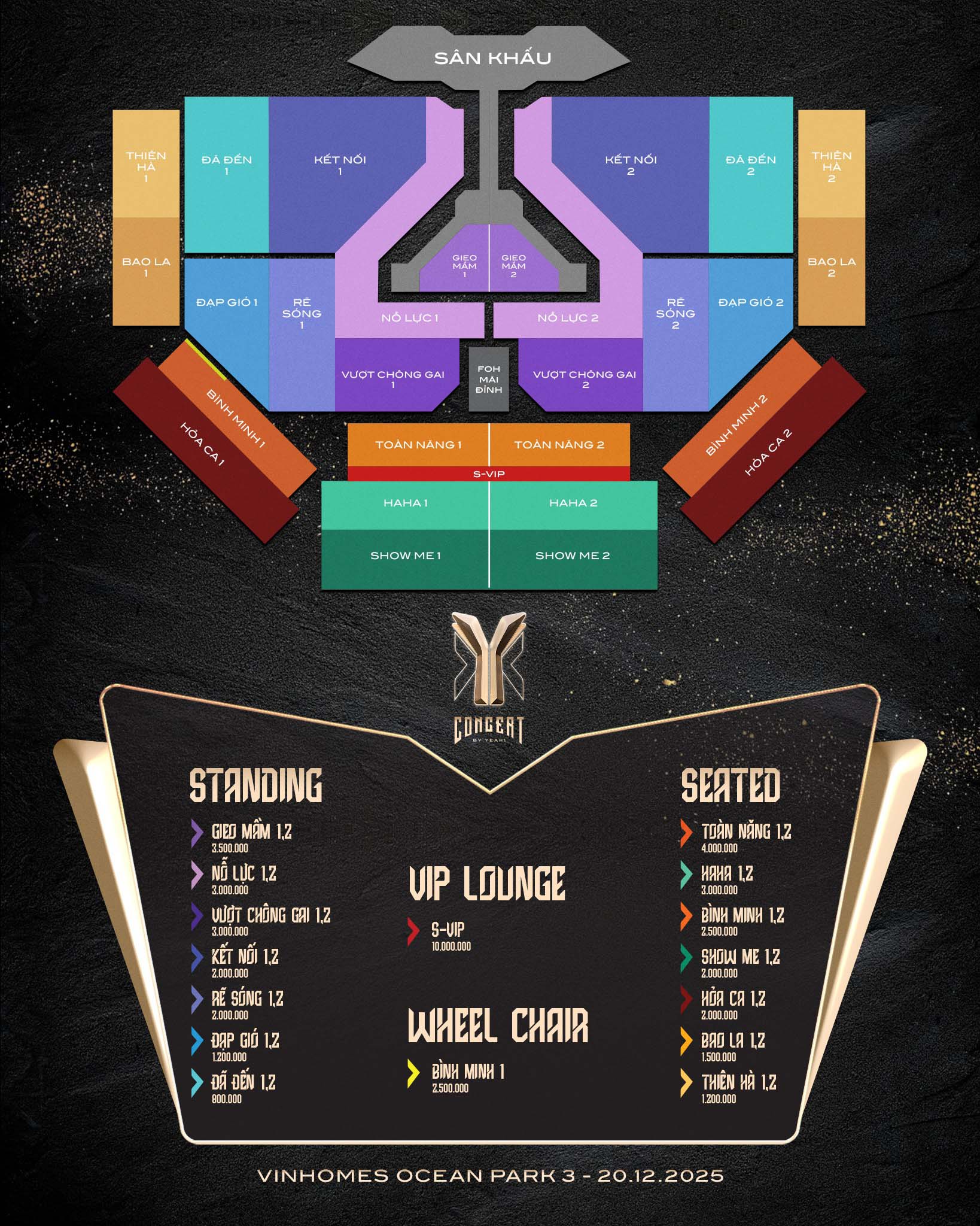 Seatmap và giá vé