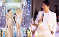 Vợ chồng đại gia Minh Nhựa sánh đôi tại sự kiện, chi 300 triệu thành công đấu giá váy của Hoa hậu Thế giới