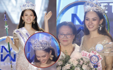 Tân Hoa hậu Miss World Việt Nam 2022 - Huỳnh Nguyễn Mai Phương bật khóc khi gặp mẹ sau thời khắc đăng quang