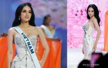 Hương Giang tự hào đeo sash Việt Nam, gặp sự cố nhỏ tại Miss Universe 2025