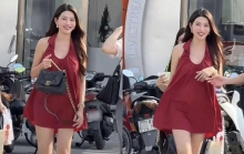 Á hậu Quỳnh Châu bầu bí vẫn đẹp rạng rỡ bất chấp camera thường