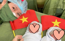 Cặp sinh đôi ở Nghệ An chào đời đúng ngày 30/4, được bố mẹ đặt cho cái tên đặc biệt