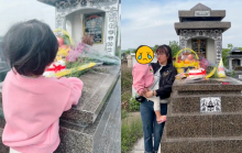 Chồng ra đi, người vợ dẫn con gái ra thăm mộ hát mừng sinh nhật bố