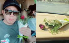 Để quên hoa tặng người yêu trong xe hơi, Anh Đức méo mặt vì chưa kịp tặng hoa đã héo