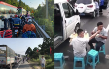 Thực hư chuyện nhóm thanh niên dọn bàn ra nhậu khi bị kẹt xe trên đèo Bảo Lộc (Lâm Đồng)