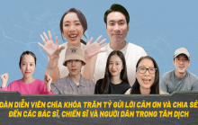 Thu Trang - Kiều Minh Tuấn cùng dàn sao phim 'Chìa khóa trăm tỷ' cổ động chống dịch