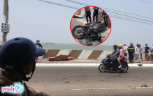 Người đàn ông chạy xe máy tông vào cột điện rồi rơi xuống biển Vũng Tàu