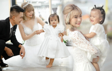 Xúc động hình ảnh con gái Mạc Văn Khoa không rời bố mẹ trong những ngày tổ chức hôn lễ