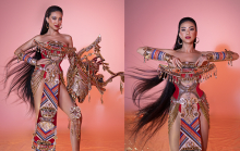 Cận cảnh trang phục dân tộc 'Hùng ca biển cả' của Kim Duyên mang đến Miss Supranational 2022
