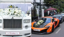 Đám cưới của cơ phó ở Hà Nội gây choáng ngợp với dàn siêu xe 200 tỷ