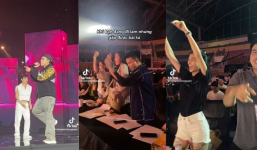 Được Thùy Tiên cùng dàn mỹ nhân cosplay điệu nhảy viral của MONO, chính chủ trên sân khấu biểu cảm thế nào?