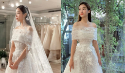 Hoa hậu Đỗ Mỹ Linh lộng lẫy thử váy cưới