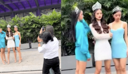 Xôn xao ảnh Hoa hậu Ý Nhi xuất hiện sau phát ngôn gây ồn ào mạng xã hội, ekip gần chục người vây quanh?