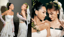 Hết “dính như sam”, Kỳ Duyên - Minh Triệu mặc hẳn váy cô dâu, netizen nghi vấn đám cưới?