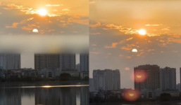 Xuất hiện 2 mặt trời cùng lúc trên bầu trời Hà Nội, dân tình nghi có điềm báo không may