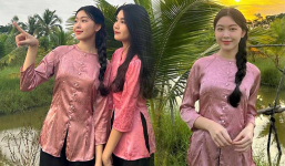 Về quê nội Tiền Giang, 2 con gái MC Quyền Linh hóa thân thành 'gái miền Tây' xinh đẹp hết nấc