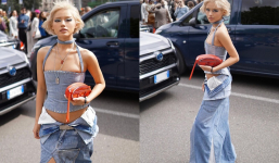 Khánh Linh diện thiết kế lấy cảm hứng từ Britney Spears, được nhiếp ảnh gia quốc tế săn đón tại Milan Fashion Week