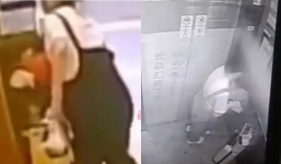 Kéo vali vào trong thang máy, người phụ nữ bị camera ghi lại tội ác đáng sợ