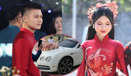 Cận cảnh siêu xe Bentley 10 tỷ đồng Quang Hải đón Chu Thanh Huyền về dinh