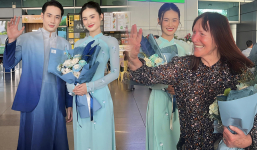 Hoa hậu Ý Nhi mặc áo dài, 'bắn' tiếng Anh đón chủ tịch Miss World đến Việt Nam