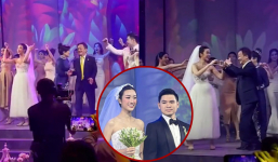 Vợ chồng bầu Hiển 'quẩy' tới bến trong tiệc cưới con trai và Đỗ Mỹ Linh, netizen khen: 'Bố mẹ chồng chiều con dâu quá!'