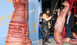 Siêu mẫu Heidi Klum 'gây sốc' khi hóa trang thành con sâu khổng lồ tại tiệc Halloween