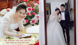 Hy hữu cô dâu vừa đám cưới vừa thi cuối kỳ khiến netizen thích thú: 'Đúng là khó quên'