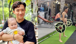 Em gái Trấn Thành bụng bầu 8 tháng vẫn hì hục nâng tạ vì giữ dáng khiến netizen bất ngờ