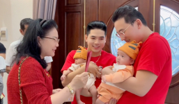Thanh Đoàn - Hà Trí Quang và cái tết đầu tiên sau khi có con: Đôi song sinh được lì xì cả xấp tiền