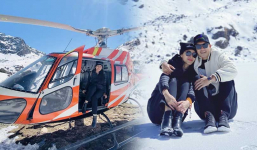 Vợ chồng Công Vinh - Thủy Tiên check-in sang chảnh tại núi tuyết, du lịch bằng trực thăng hơn chục triệu đồng?
