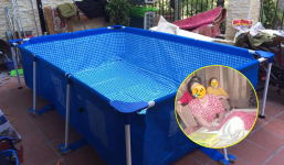 Trời nóng người nhà cho bé gái 2 tuổi tắm bể phao mini, lúc phát hiện đã muộn màng
