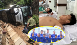 Giây phút ám ảnh xe chở cầu thủ Quảng Nam gặp nạn: Nghe tiếng động lớn, quay sang thấy đồng đội không còn