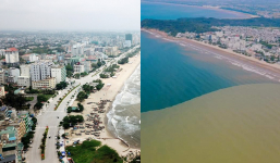 Việt Nam có một nơi nước biển chia 2 màu, bên xanh lam bên vàng đục là vì sao?