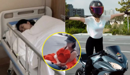 Ngọc Trinh lái xe moto gặp tai nạn nguy hiểm, tình hình hiện tại ra sao?