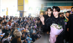 Hàng trăm fan Việt chào đón Tempest ở sân bay Tân Sơn Nhất, Hanbin cúi gập đầu cảm ơn