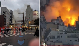 Nhật Bản tiếp tục nhận tin buồn, một khu mua sắm lâu đời nổi tiếng bị lửa bao trùm, người dân khóc than