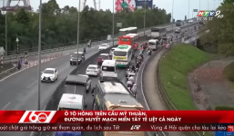 Ô tô hỏng trên cầu Mỹ Thuận, đường huyết mạch miền Tây tê liệt cả ngày