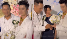 Cặp đôi đồng tính nam làm đám cưới sau 6 năm hẹn hò, vàng đeo 'trĩu' cả cổ khiến CĐM 'ú òa'
