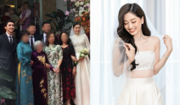 Từng diện croptop thoải mái trong đám cưới, Phương Nga vẫn diện áo cưới kín bưng khi làm lễ ở nhà trai