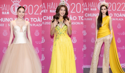 Thảm đỏ 'bất ổn' của Hoa hậu Việt Nam: Đỗ Hà diện quần khó hiểu, Thiên Ân bị chê 'sến'