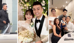 Ngọc Thuận đón cô dâu kém 17 tuổi bằng xe mui trần, loạt sao Việt đổ bộ đến đám cưới