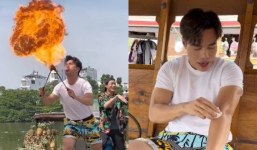 Lê Dương Bảo Lâm lần đầu trổ tài múa lửa trở lại sau 5 năm, suýt bỏng cả tay khiến fan thót tim
