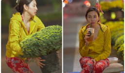 Hoa hậu Thùy Tiên khoe loạt ảnh mặc đồ bộ bán hoa ngày Tết, xứng danh hoa hậu 'biểu cảm'