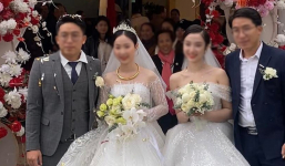 Độc lạ anh em sinh đôi cưới cùng một ngày, nhan sắc 2 cô dâu cũng 'gây lú' không kém