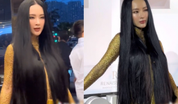 Angela Phương Trinh mặc áo như 'không mặc' khi đi sự kiện, dùng đá và tóc để làm trang phục