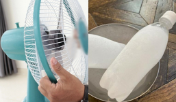 Dùng một chai nước đá để trước quạt gió, có ngay một 'điều hòa mini' tiết kiệm cho mùa nắng nóng