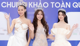 Mai Phương, Bảo Ngọc, Phương Nhi khoe nhan sắc 'chín muồi' sau 1 năm đăng quang tại họp báo Chung khảo Miss World Vietnam 2023