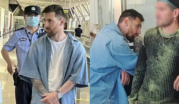 Messi bị giữ lại ở sân bay tại Trung Quốc, người dân hay tin đến vây kín cả sân bay