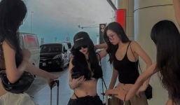 Nhóm 4 cô gái mặc theo xu hướng 'whale tail' gây chú ý ở sân bay